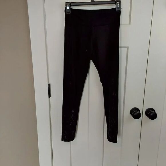 Justice Active Leggings Size 12 Black with print - Picture 1 of 8